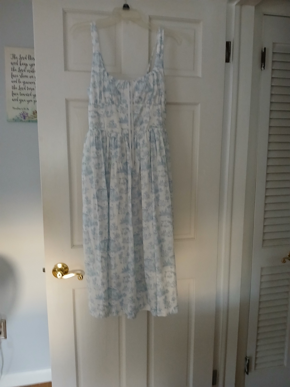 Light Blue and White Floral Midi Dress
